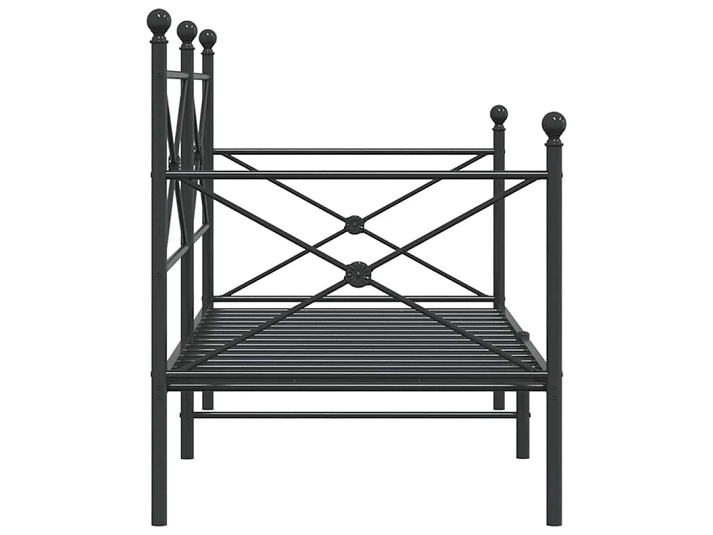 Lit de repos sans matelas noir 90x200 cm acier