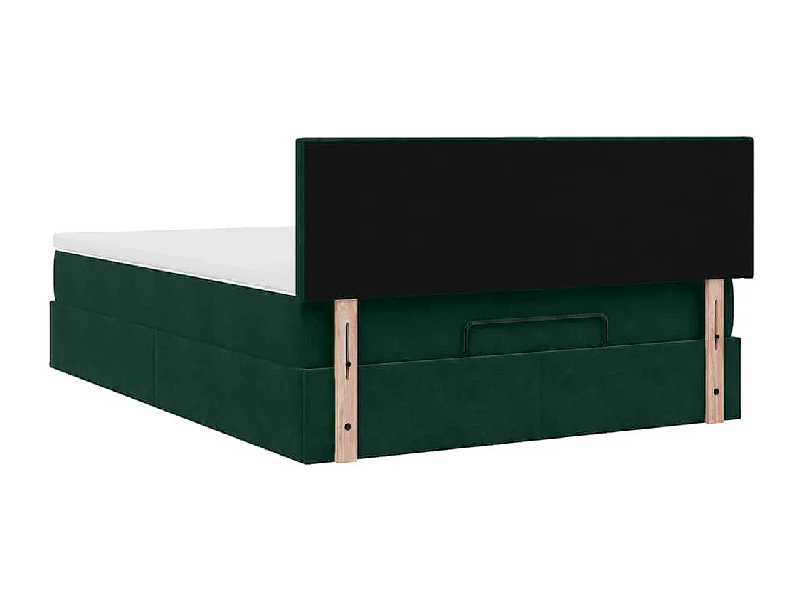 Ottoman-Bett mit Matratze Dunkelgrün 140x200 cm Samt