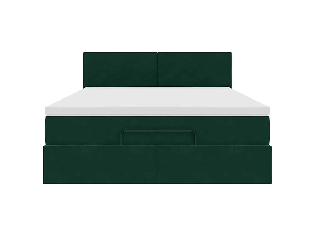 Estructura de cama otomana con colchón verde oscuro 140x200 cm