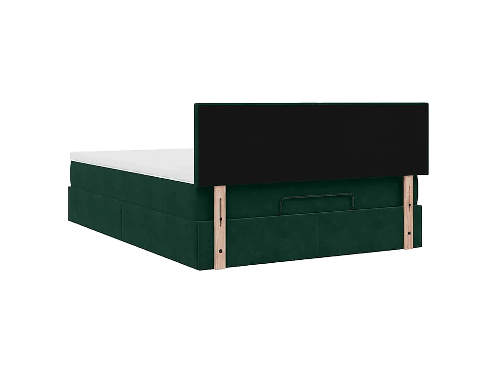 Estructura de cama otomana con colchón verde oscuro 140x200 cm
