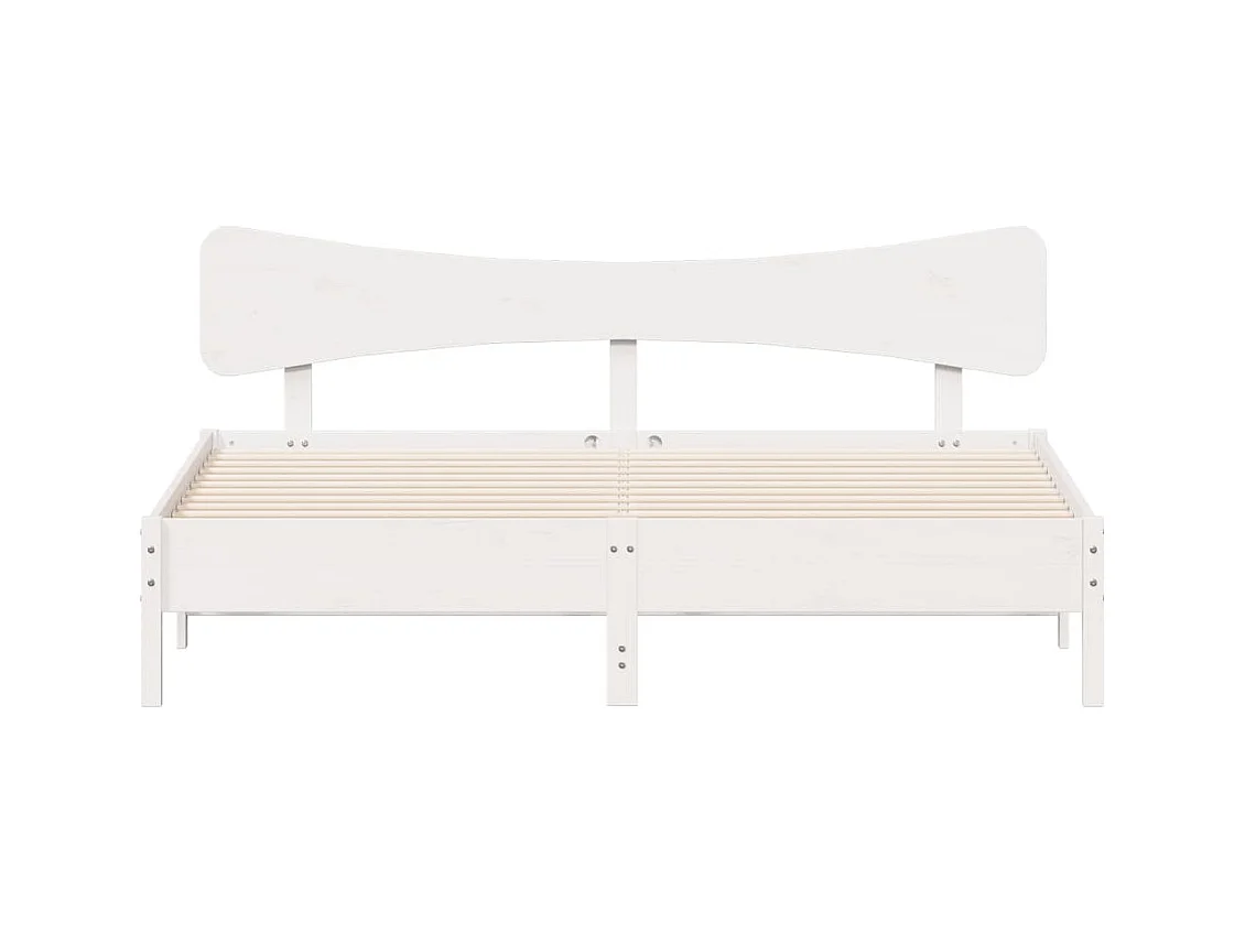 Giroletto senza Materasso Bianco 180x200 cm Legno Massello Pino