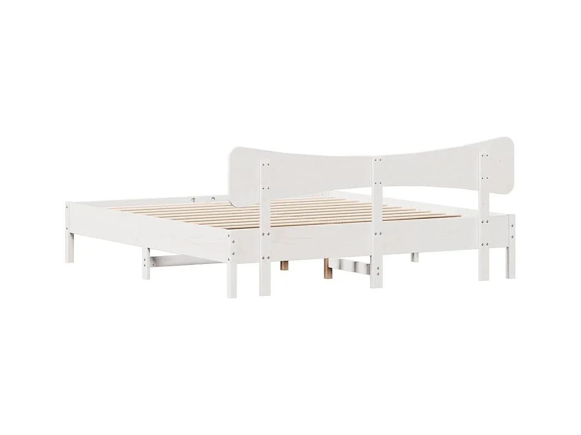 Giroletto senza Materasso Bianco 180x200 cm Legno Massello Pino