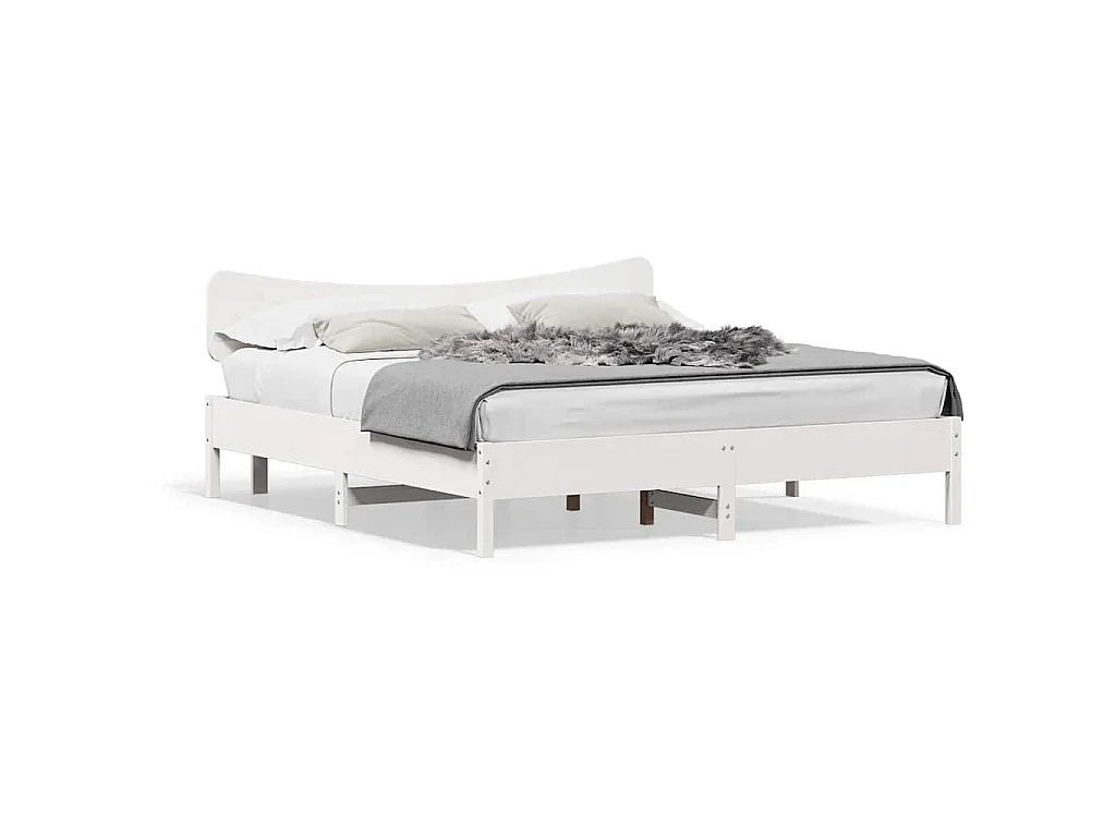Bedframe zonder matras massief grenenhout wit 180x200 cm