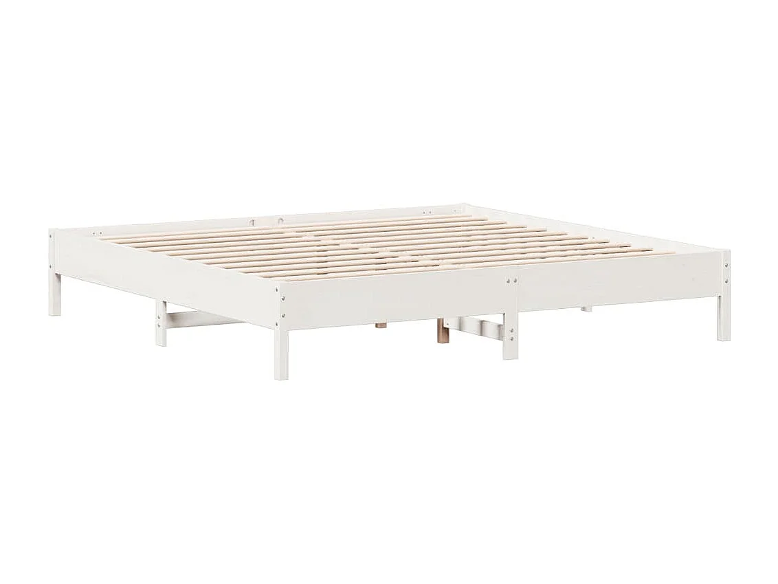 Bedframe zonder matras massief grenenhout wit 180x200 cm