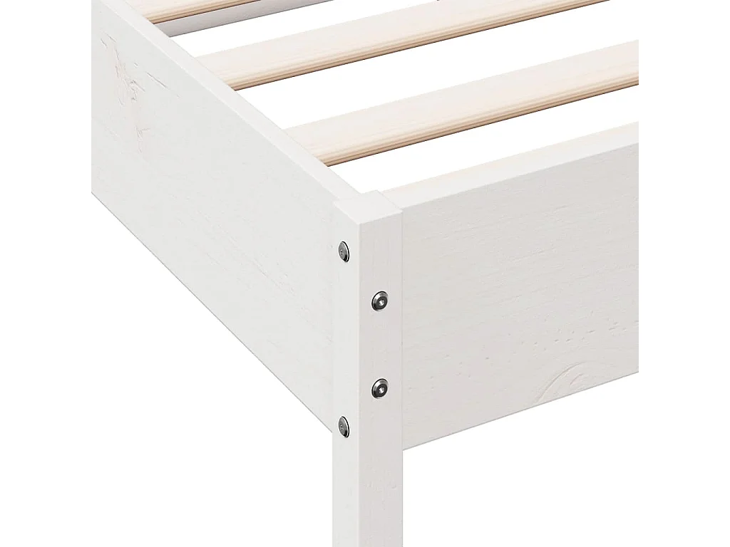 Bedframe zonder matras massief grenenhout wit 180x200 cm