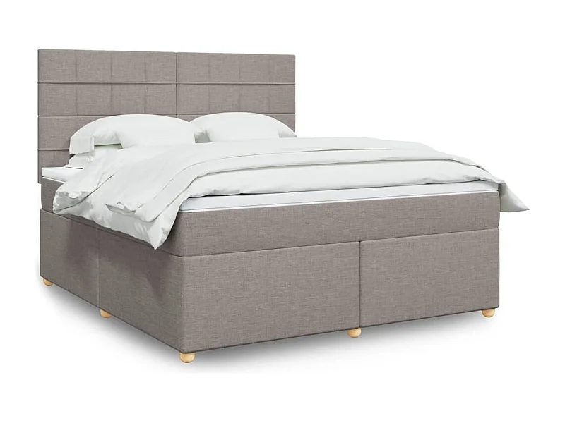 Boxspringbett mit Matratze Taupe 180x200 cm Stoff