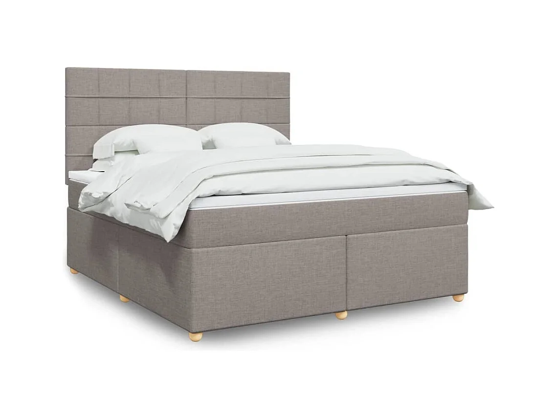 Sommier à lattes de lit avec matelas Taupe 180x200 cm Tissu