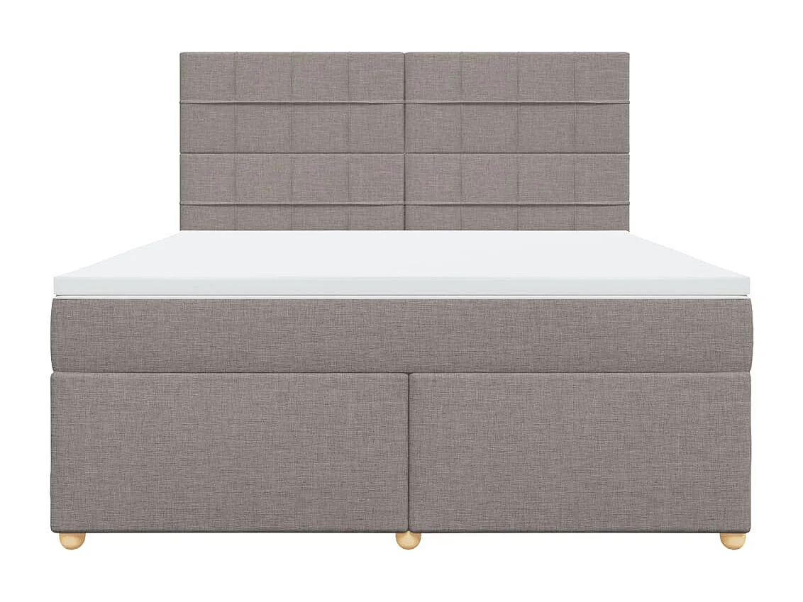 Boxspring met matras stof taupe 180x200 cm