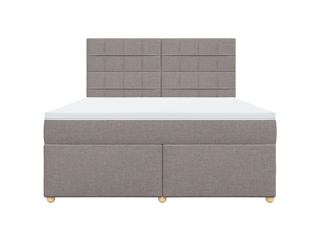 Boxspring met matras stof taupe 180x200 cm