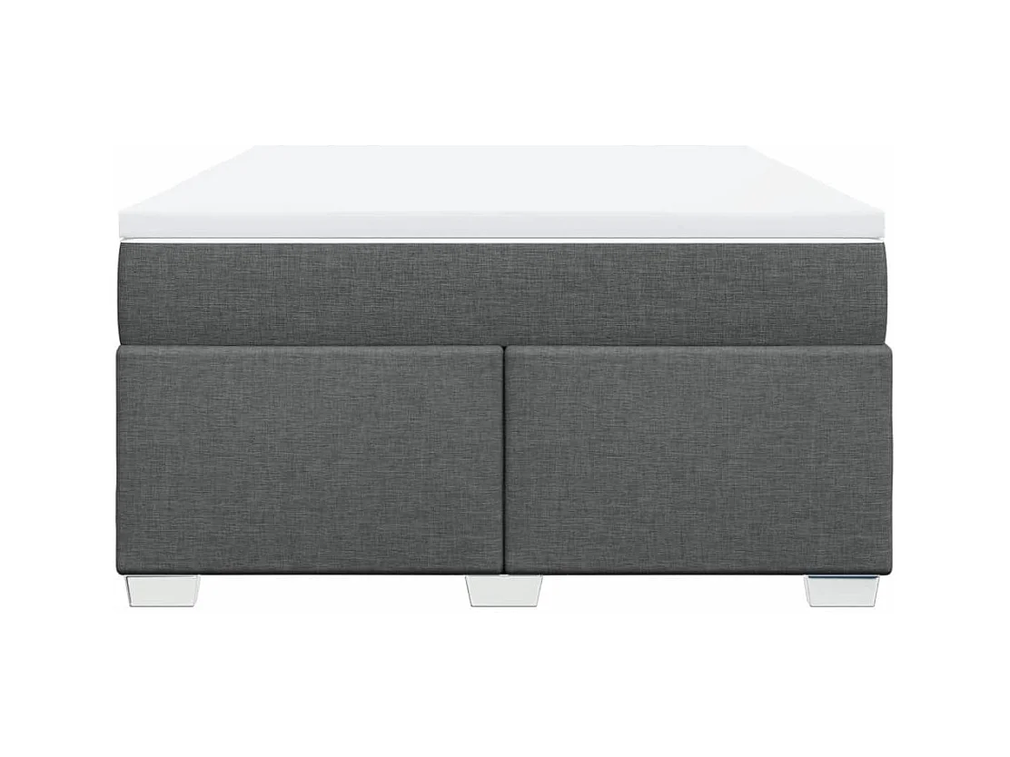 Sommier à lattes de lit avec matelas Gris foncé 140x200cm Tissu
