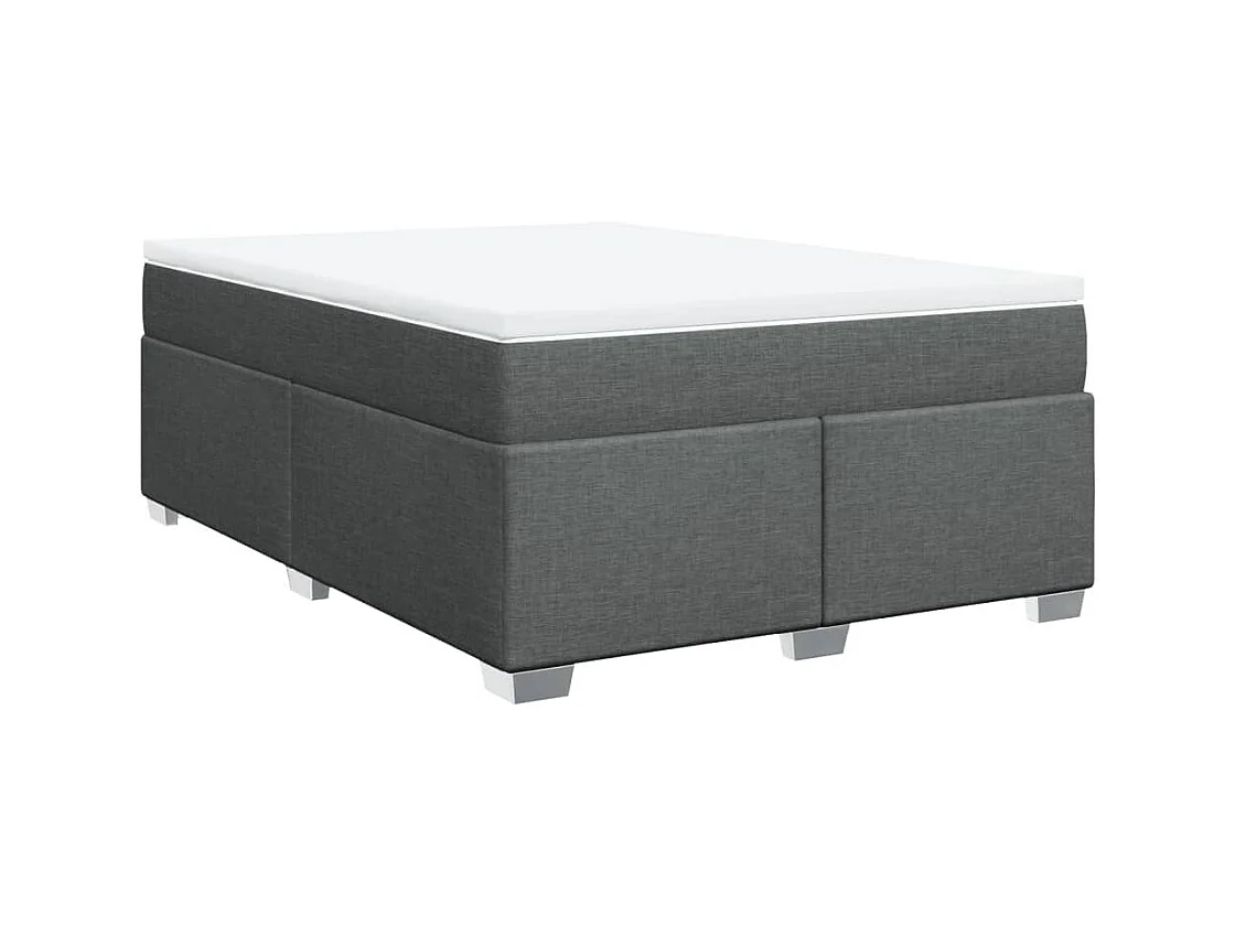 Sommier à lattes de lit avec matelas Gris foncé 140x200cm Tissu