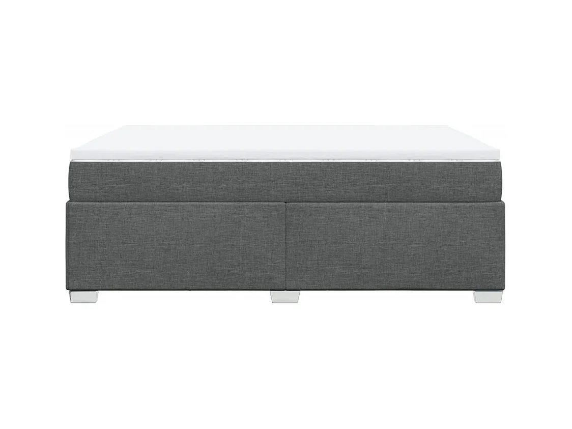 Sommier à lattes de lit avec matelas Gris foncé 140x200cm Tissu