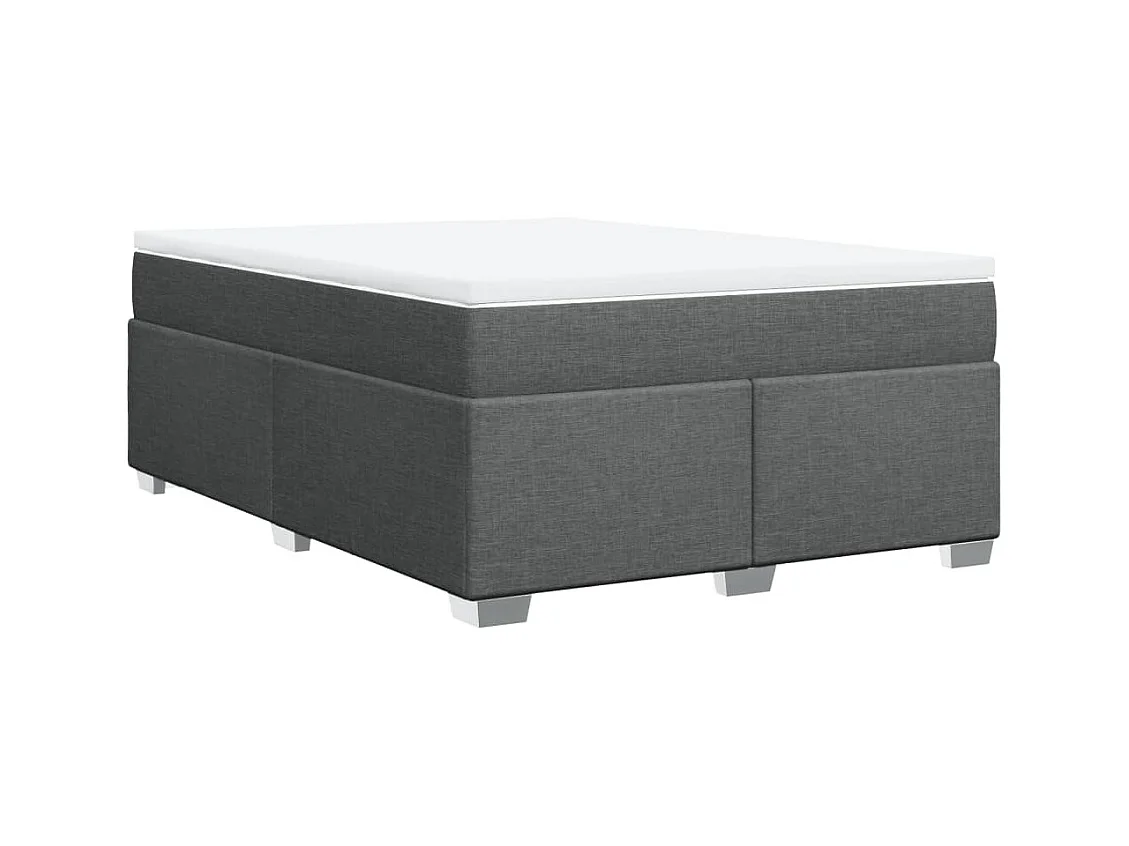Sommier à lattes de lit avec matelas Gris foncé 140x200cm Tissu