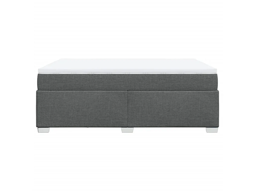 Cama box spring con colchón tela gris oscuro 140x200 cm