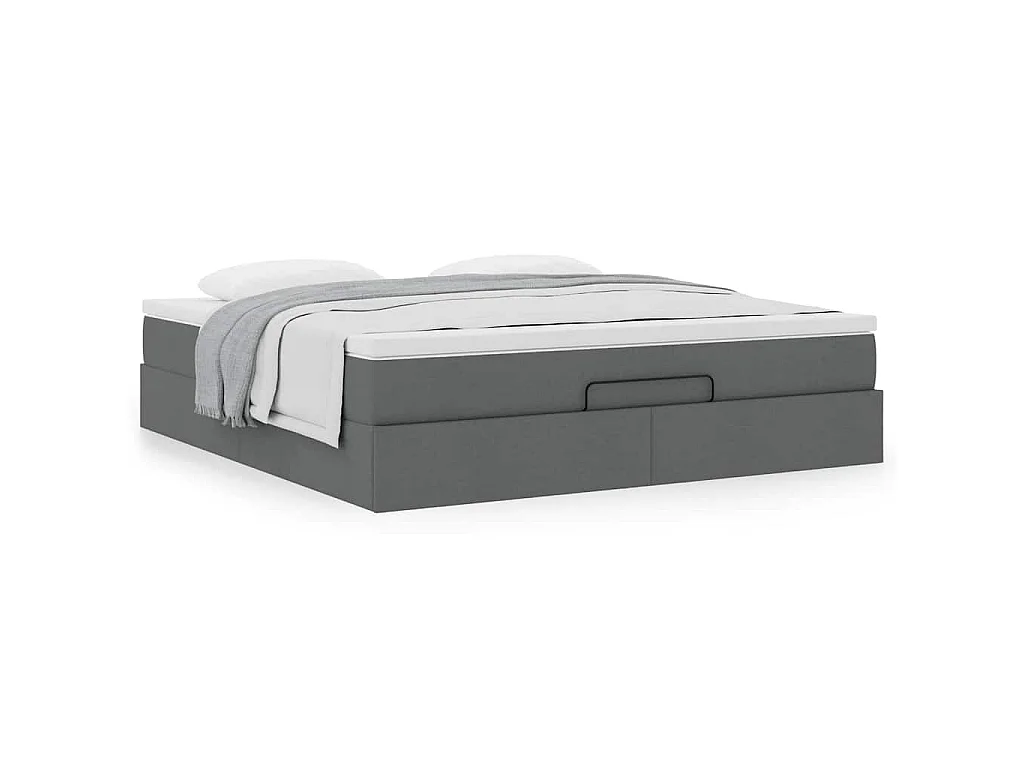 Ottoman bed met matras 180x200cm stof donkergrijs