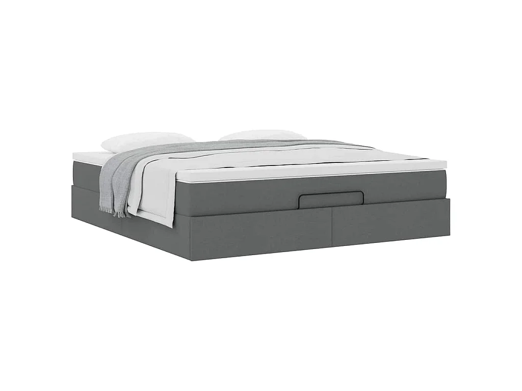 Ottoman bed met matras 180x200cm stof donkergrijs