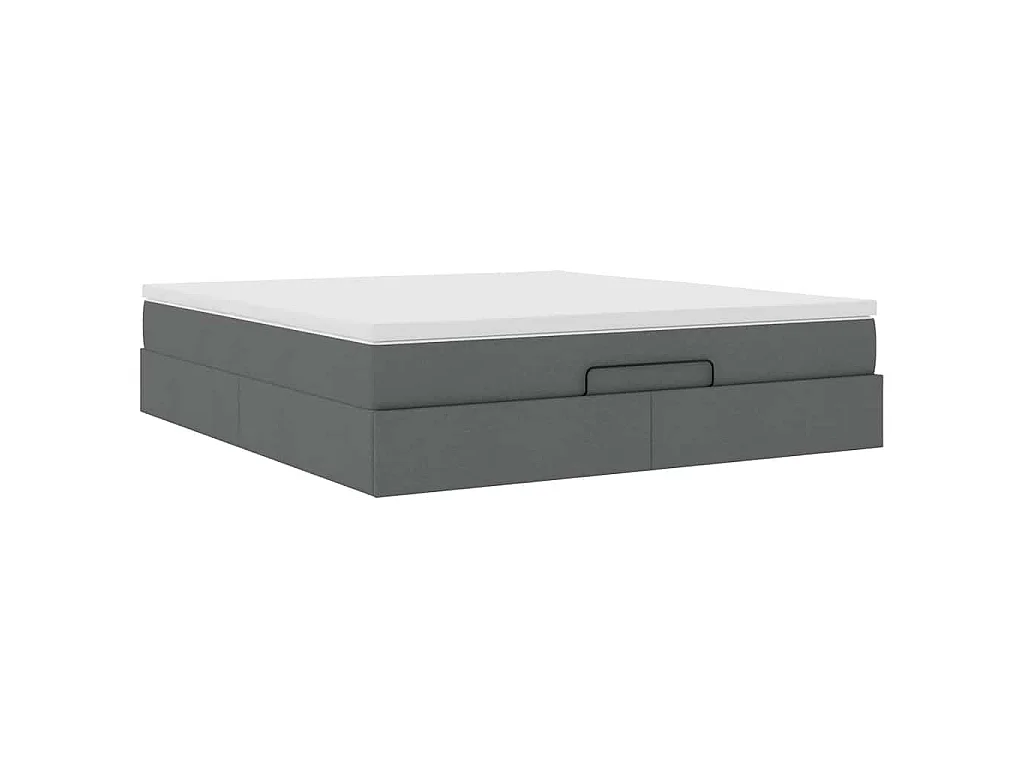 Ottoman bed met matras 180x200cm stof donkergrijs