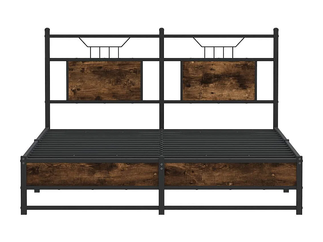 Estrutura cama s/ colchão derivados de madeira carvalho fumado