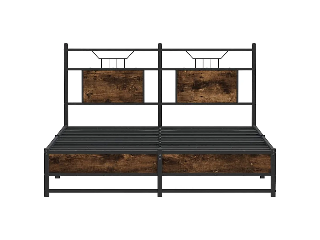 Cadre de lit sans matelas chêne fumé 140x190 cm bois ingénierie