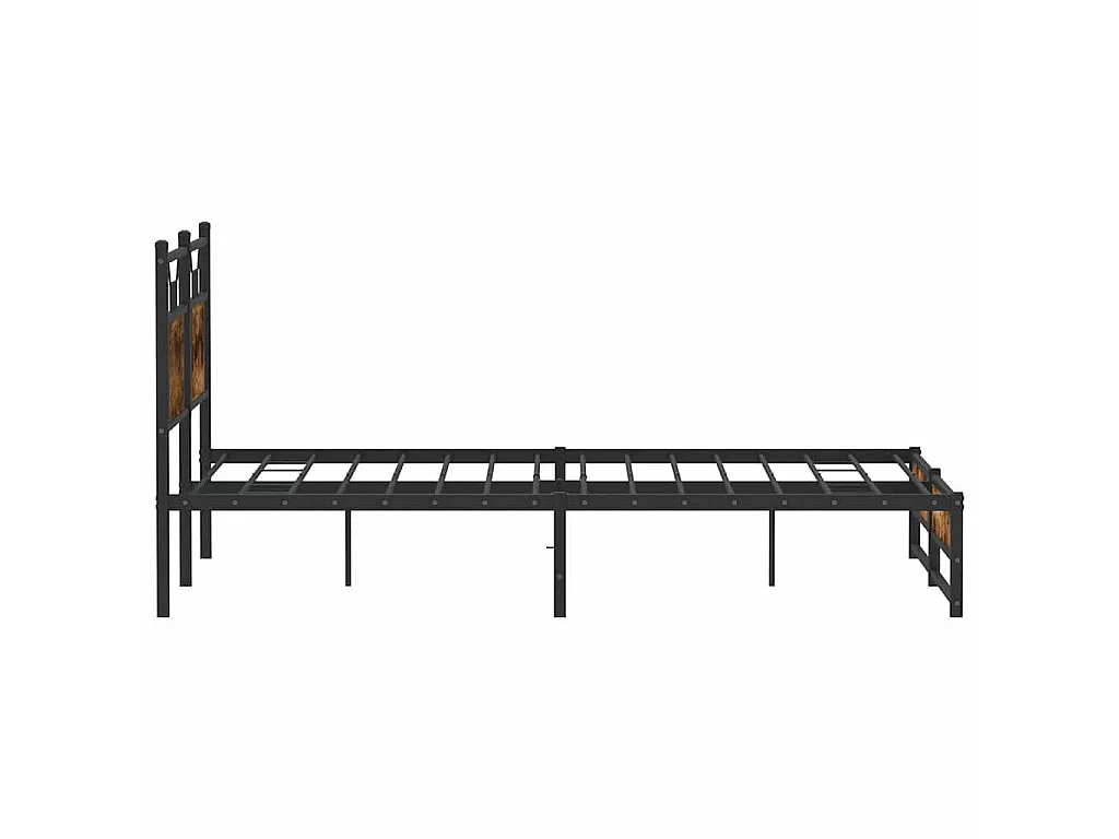 Cadre de lit sans matelas chêne fumé 140x190 cm bois ingénierie
