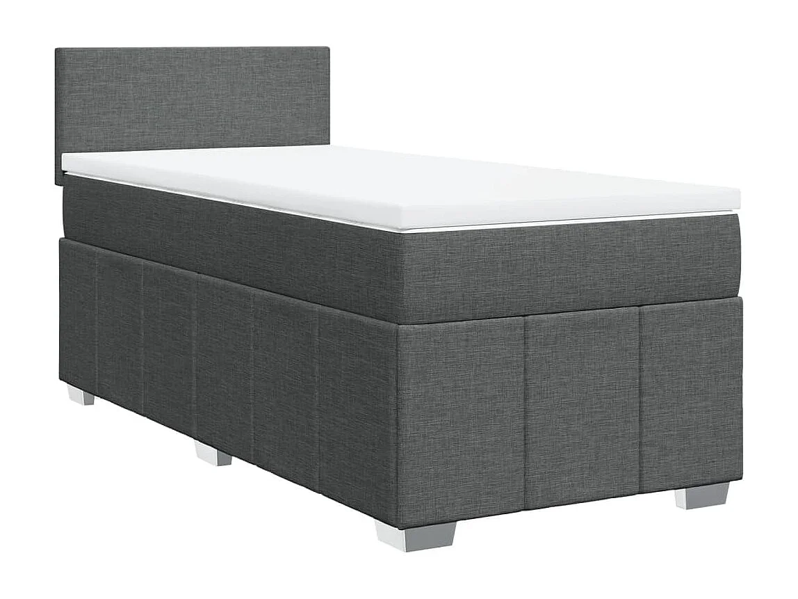 Boxspringbett mit Matratze Dunkelgrau 90x190 cm Stoff