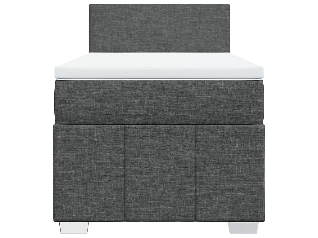Sommier à lattes de lit et matelas Gris foncé 90x190 cm Tissu