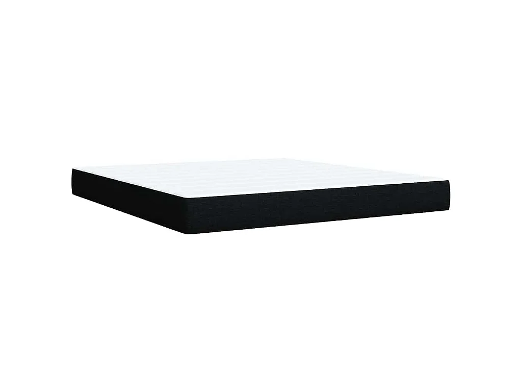 Sommier à lattes de lit avec matelas Noir 180x200 cm Tissu