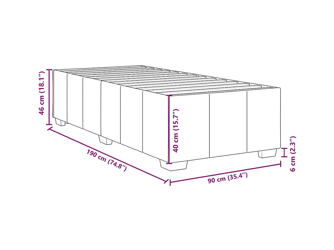Bettgestell ohne Matratze Hellgrau 90x190 cm Stoff