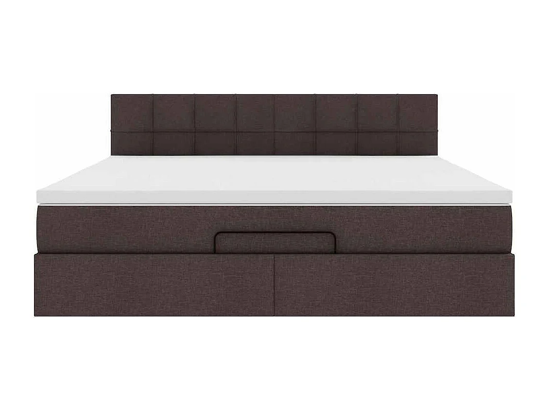 Ottoman-Bett mit Matratze Dunkelbraun 180x200 cm Stoff