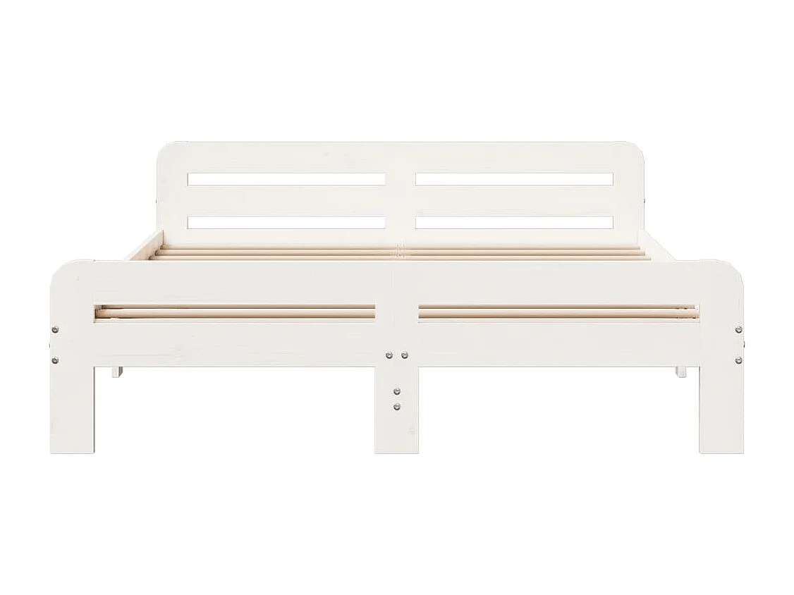 Bedframe zonder matras massief grenenhout wit 140x200 cm
