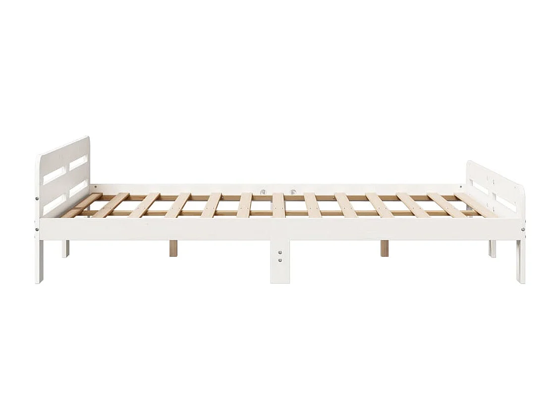Bedframe zonder matras massief grenenhout wit 140x200 cm