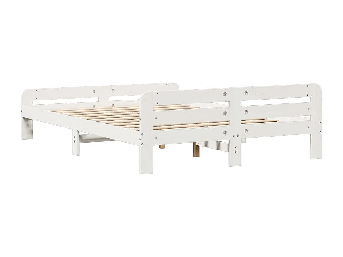 Bedframe zonder matras massief grenenhout wit 140x200 cm