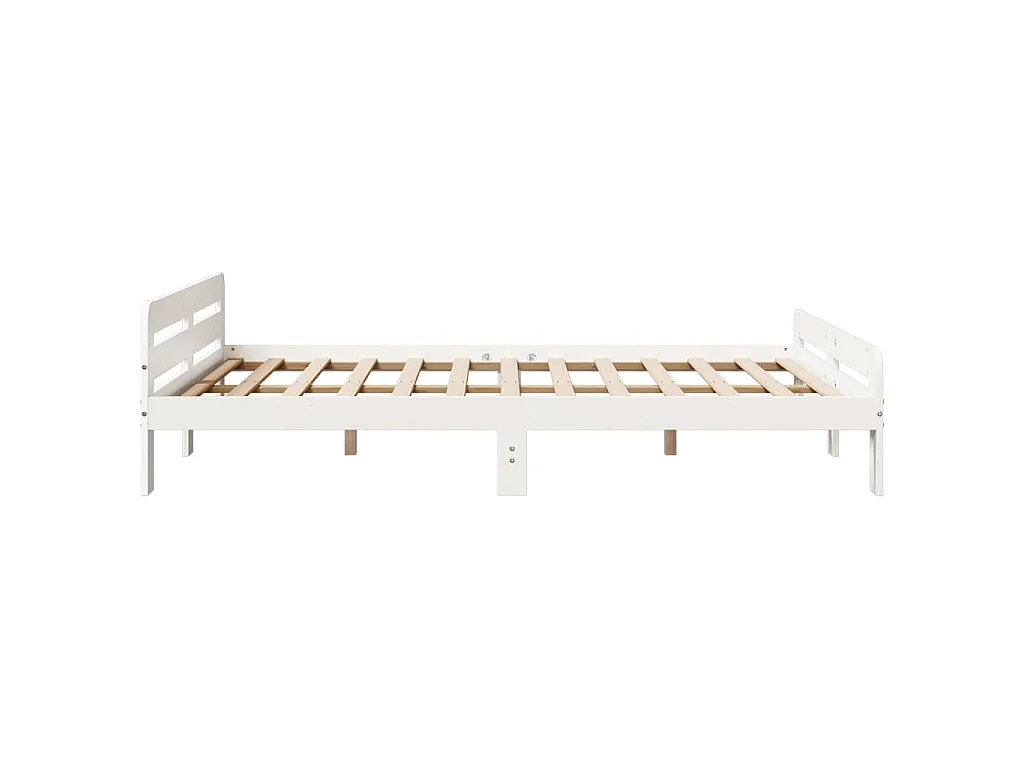 Cadre de lit sans matelas blanc 140x200 cm bois de pin massif