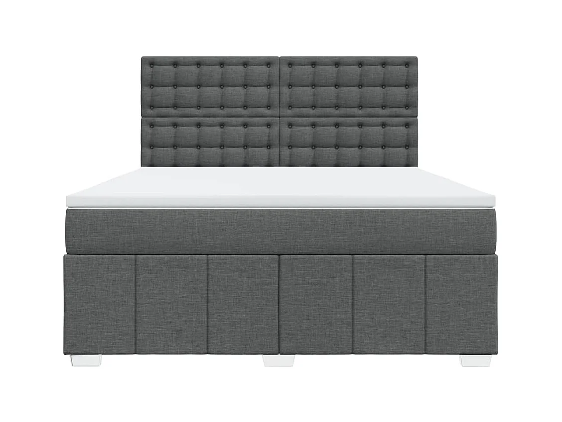 Boxspring met matras stof donkergrijs 180x200 cm
