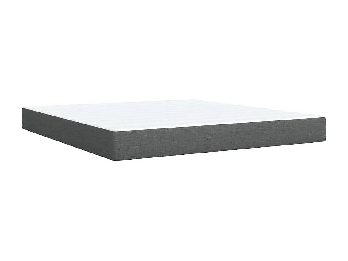 Cama box spring con colchón tela gris oscuro 180x200 cm