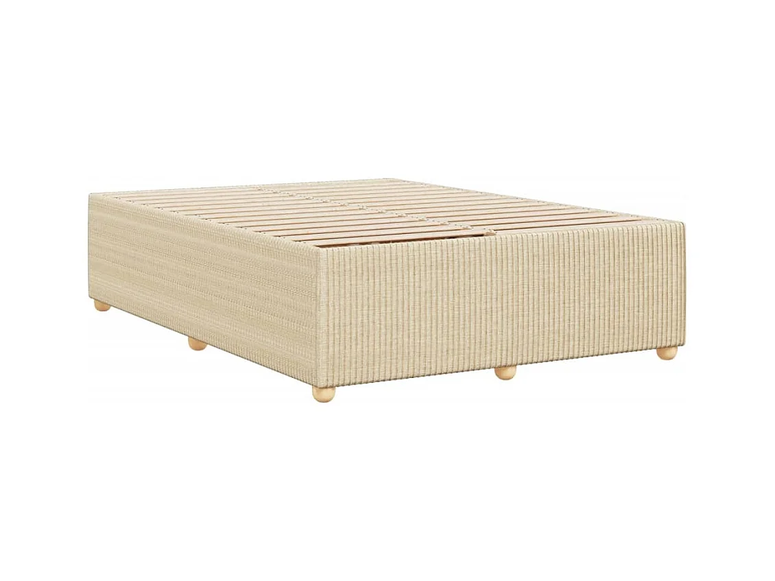 Bettgestell ohne Matratze Creme 140x190 cm Stoff