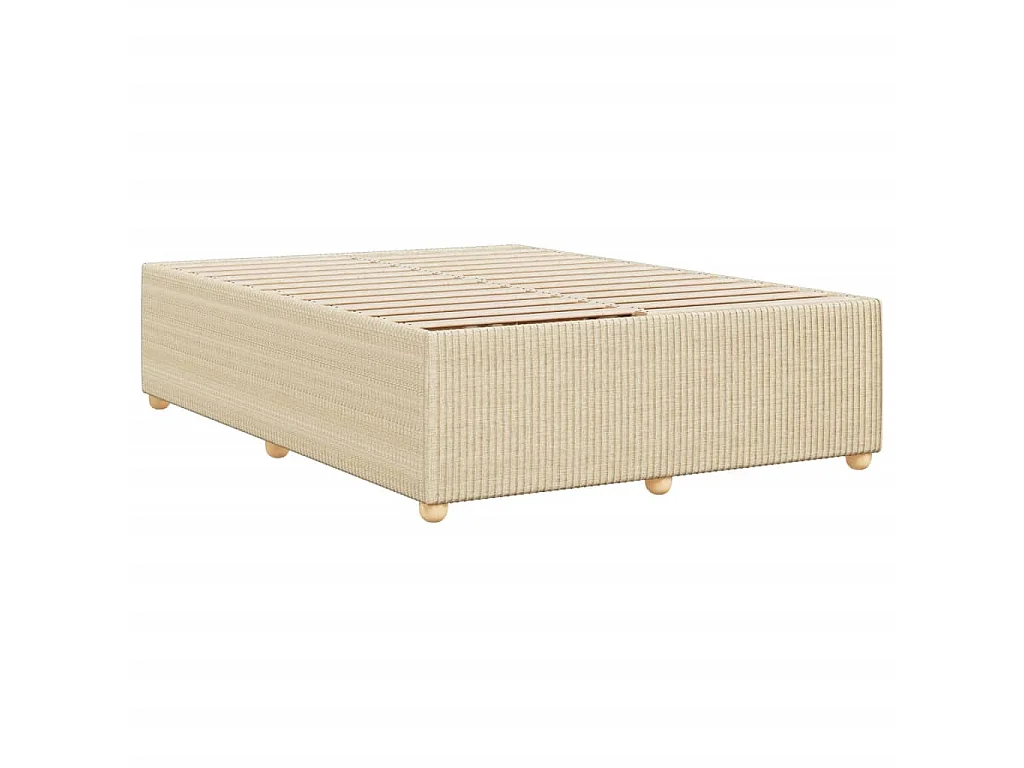 Bettgestell ohne Matratze Creme 140x190 cm Stoff