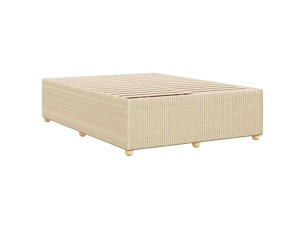 Cadre de lit sans matelas crème 140x190 cm tissu