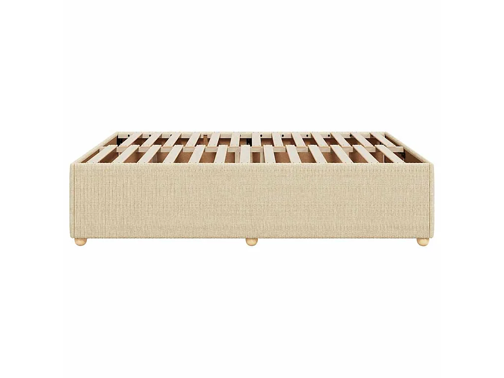 Cadre de lit sans matelas crème 140x190 cm tissu
