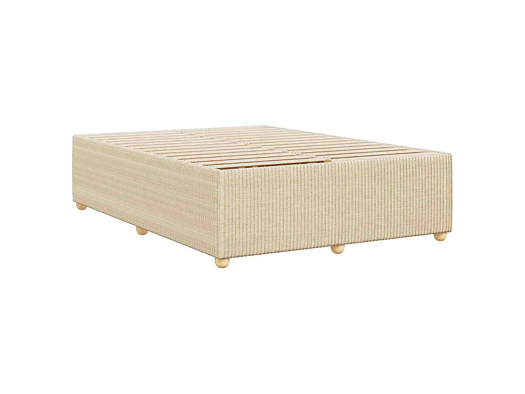 Cadre de lit sans matelas crème 140x190 cm tissu