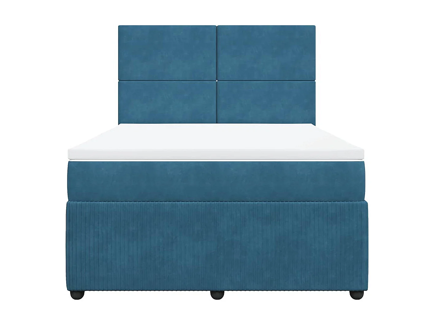 Boxspringbett mit Matratze Blau 160x200 cm Samt