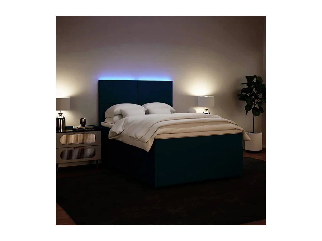 Boxspring met matras fluweel blauw 160x200 cm