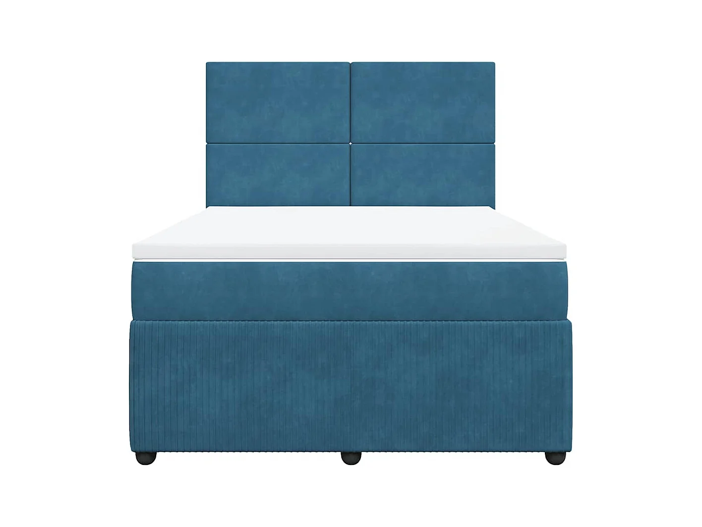 Boxspring met matras fluweel blauw 160x200 cm