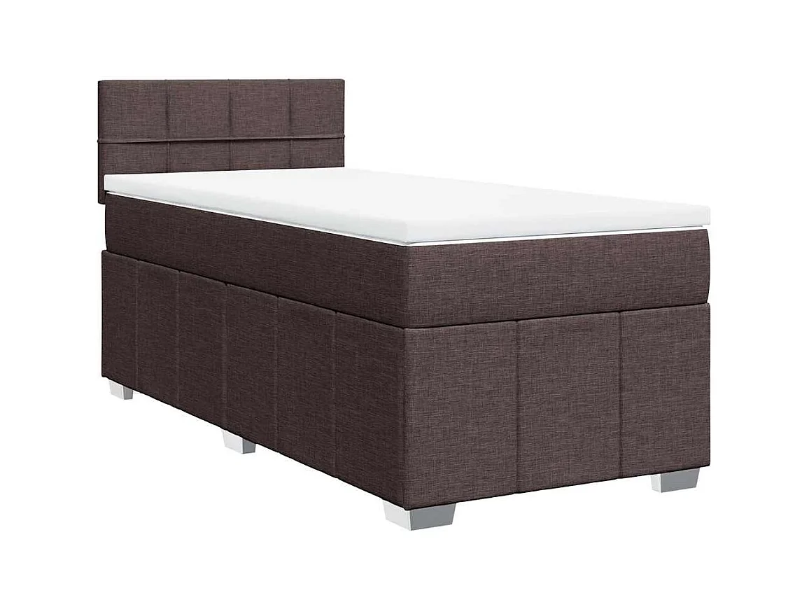 Sommier à lattes de lit avec matelas Marron foncé 90x200 cm
