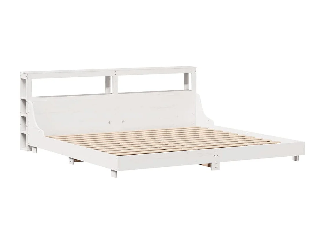 Cadre de lit sans matelas blanc 180x200 cm bois massif de pin