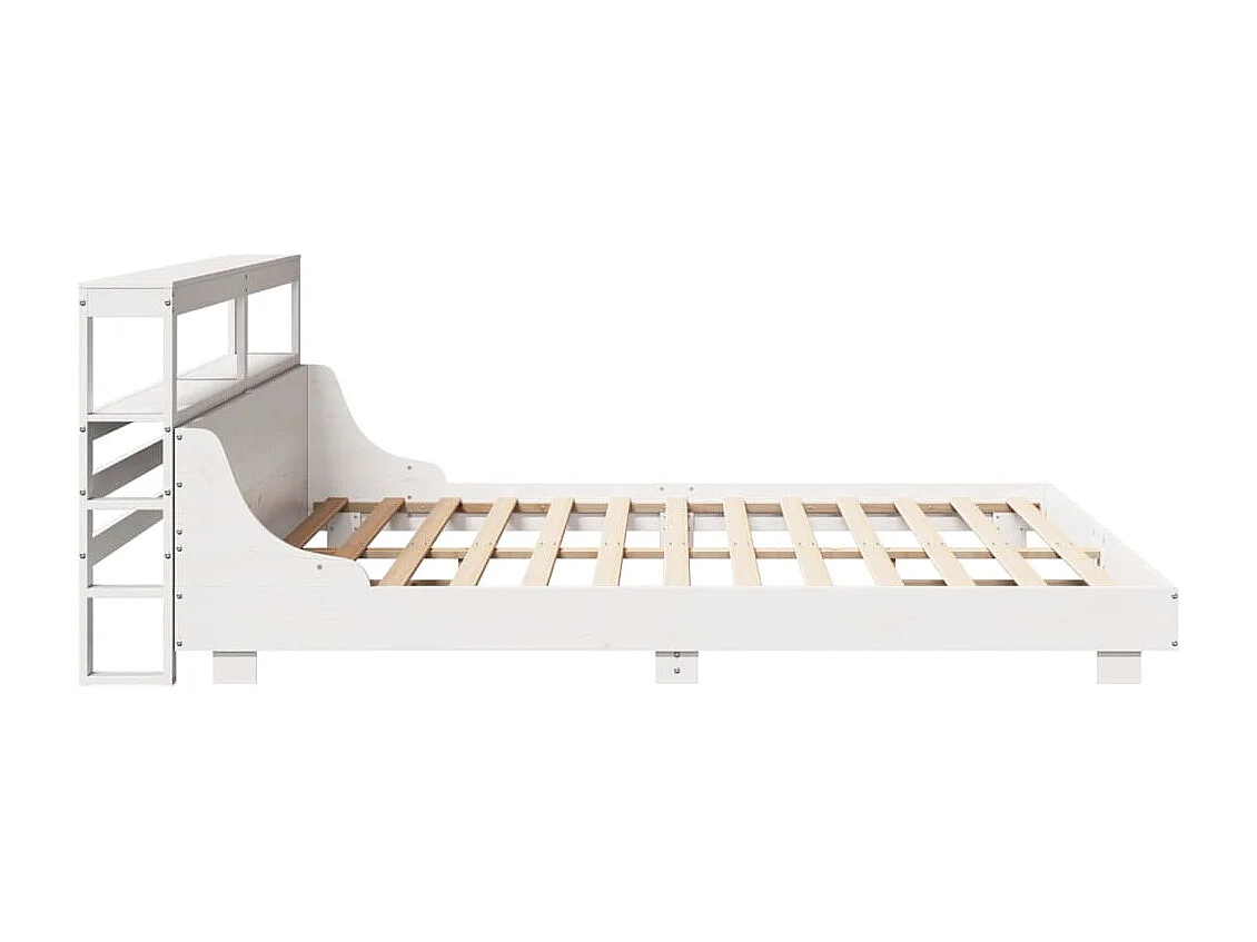 Cadre de lit sans matelas blanc 180x200 cm bois massif de pin