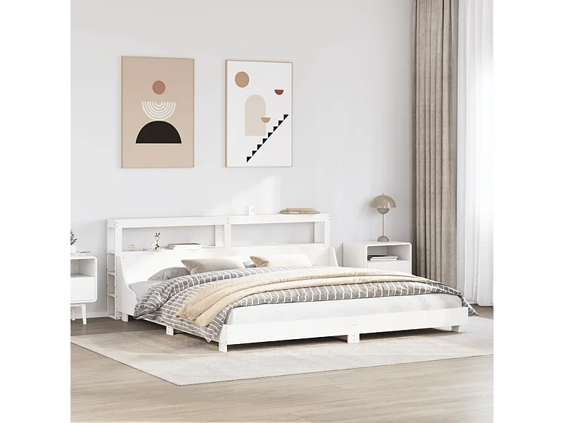 Massivholzbett ohne Matratze Weiß 180x200 cm Kiefernholz