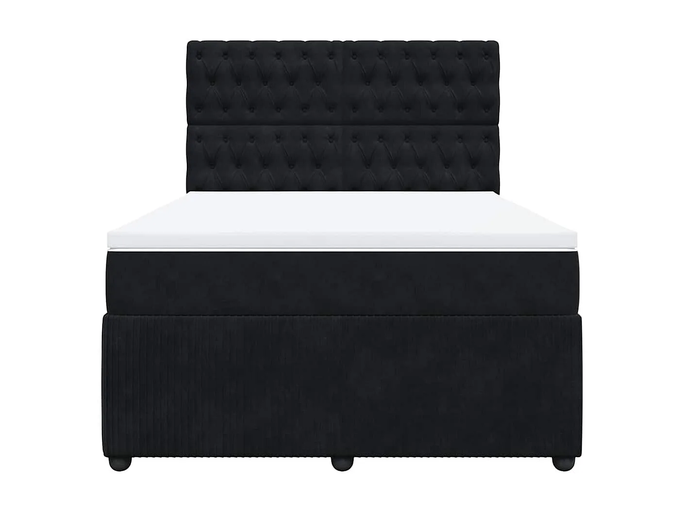 Sommier à lattes de lit avec matelas Noir 140x190 cm Velours