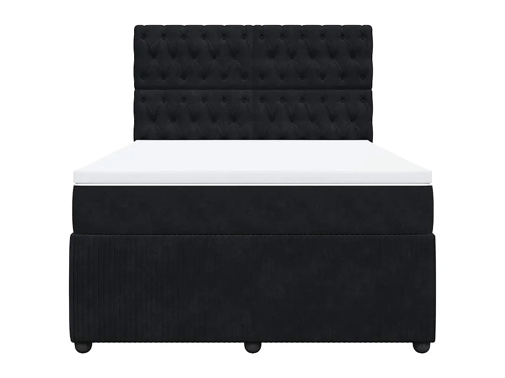 Boxspring met matras fluweel zwart 140x190 cm