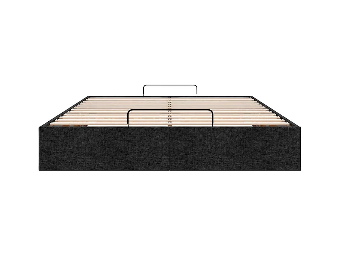 Cadre de lit ottoman sans matelas noir 140x190 cm tissu